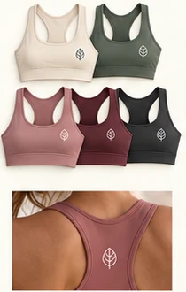 Sports bras in five colours