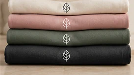 Folded tees with leaf mark