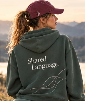Forest sage “Shared Language” hoodie