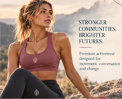 Merlot sports bra with leaf mark