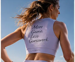 Lilac “More game. Less guesswork.” crop top