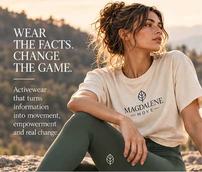 Cream MAGDALENE MOVE tee with sage leggings