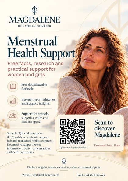 Magdalene Menstrual Health Support poster with QR code